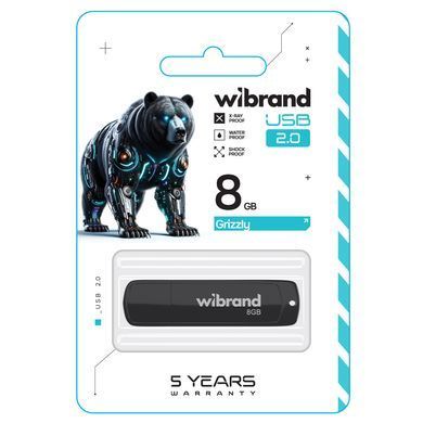 Купити Флеш-накопичувач Flash Wibrand USB 2.0 Grizzly 8Gb Black