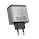 Сетевой зарядное устройство BOROFONE BN22 Lena PD65W(2C1A) charger(EU) Metal Gray