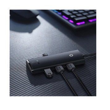 Купити USB-Hub Baseus Lite Series 4-Port USB-A HUB Adapter (USB-A to USB 3.0*4) 25cm Black