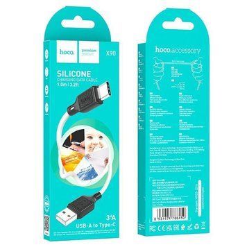 Купити Кабель HOCO X90 Cool silicone charging data cable for Type-C White