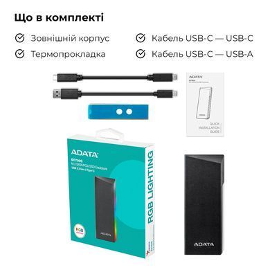 Купити Зовнішня кишеня для накопичувача A-DATA EC700G для SSD M.2 PCIe/SATA USB3.2 Gen2 Type-C Black