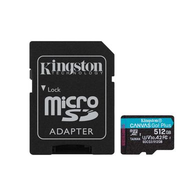 Купити Карта памяти Kingston microSDXC Canvas Go! Plus 512GB Class 10 V30 A2 W-90MB/s R-170MB/s +SD-адаптер