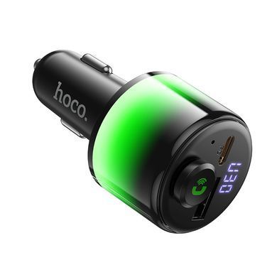 Купити АЗП з FM-модулятором HOCO E166 Path 42W(1A1C) car BT FM transmitter Black