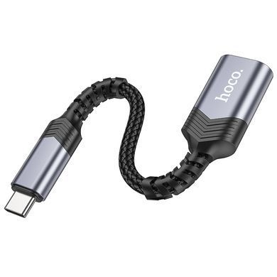 Купити Кабель-переходник HOCO UA24 Type-C male to USB female 3.0 converter Metal Gray