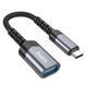 Кабель-переходник HOCO UA24 Type-C male to USB female 3.0 converter Metal Gray
